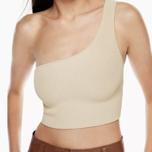 Aritzia sculpt one shoulder cropped tank